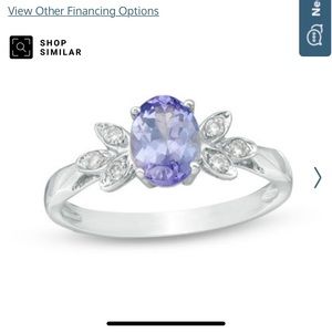 White gold, tanzanite and diamond ring